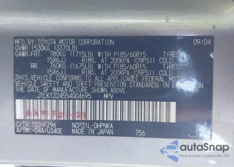 2005 Scion Xb z USA, uszkodzony, nr VIN JTLKT324554004695